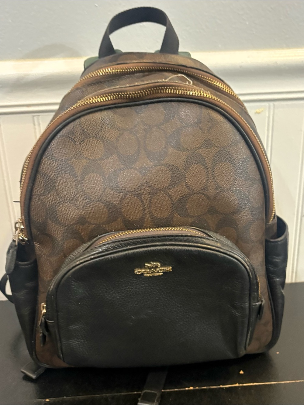 Coach Women's Large Court Backpack in Signature Canvas - Brown/Black